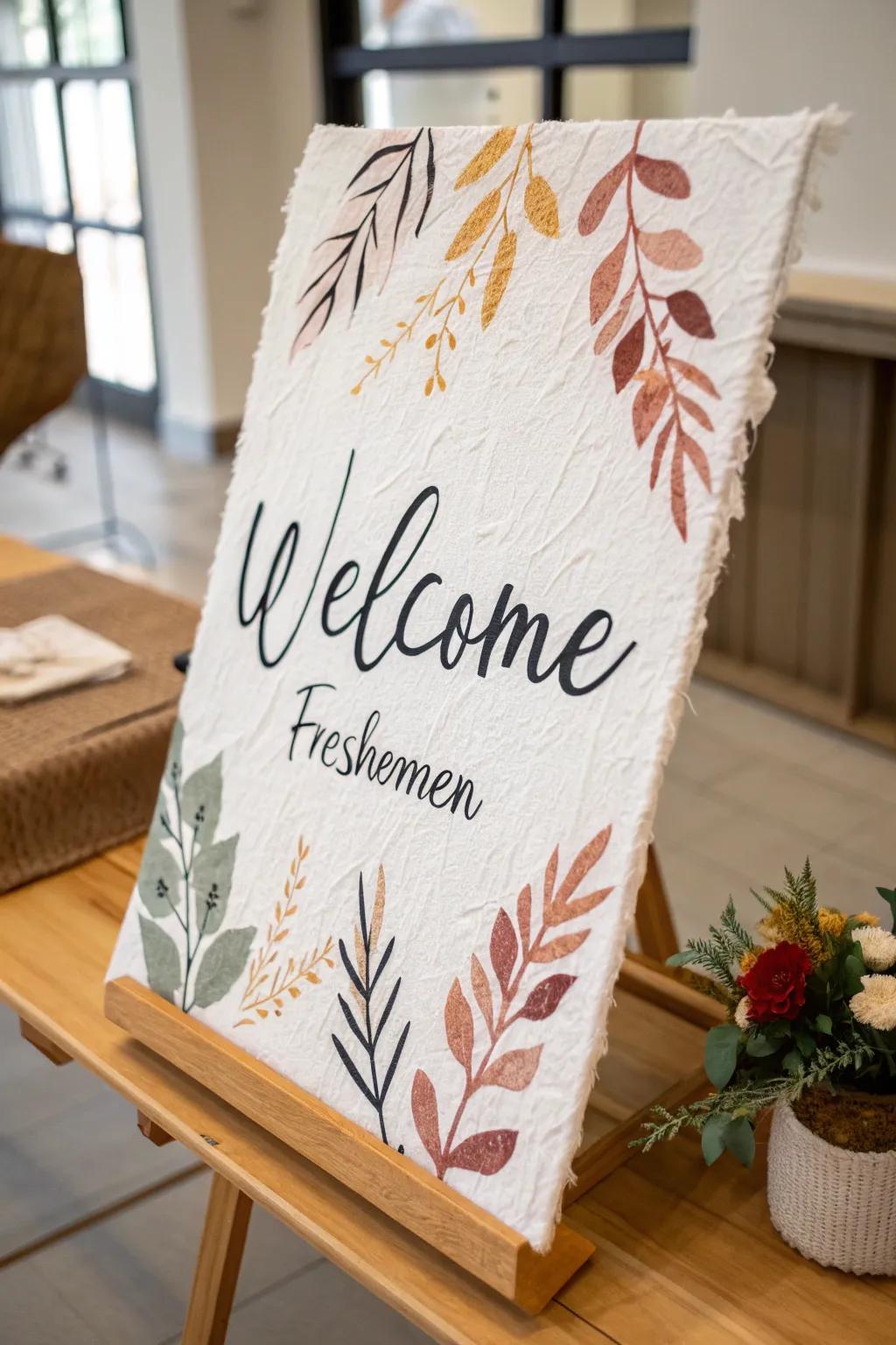 Embrace the charm of craftsmanship with a handmade welcome poster that speaks authenticity and style.