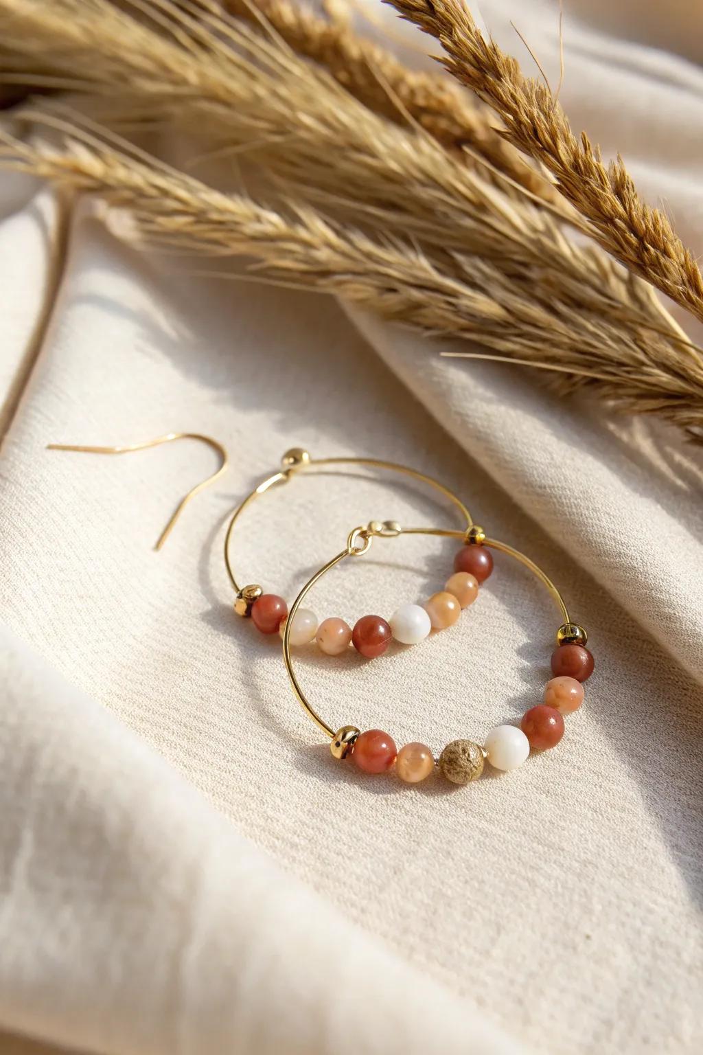 Embrace elegance with these beautifully handcrafted beaded creole earrings.