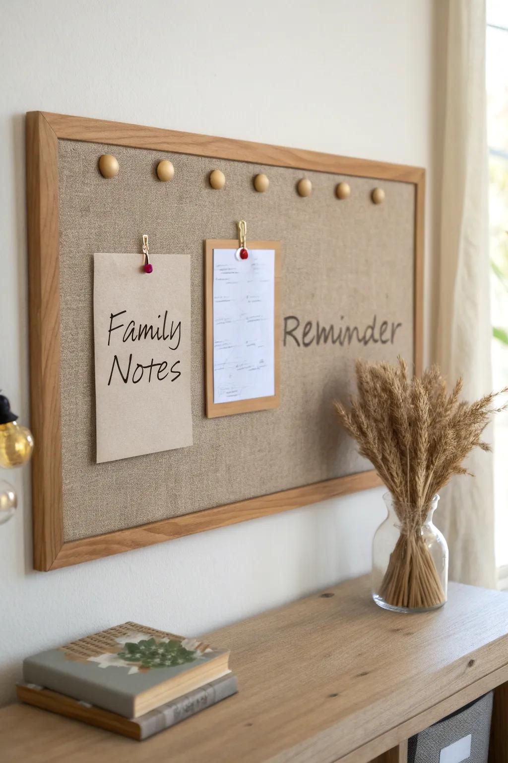 Crafted with care: Your family's central spot for notes and reminders.