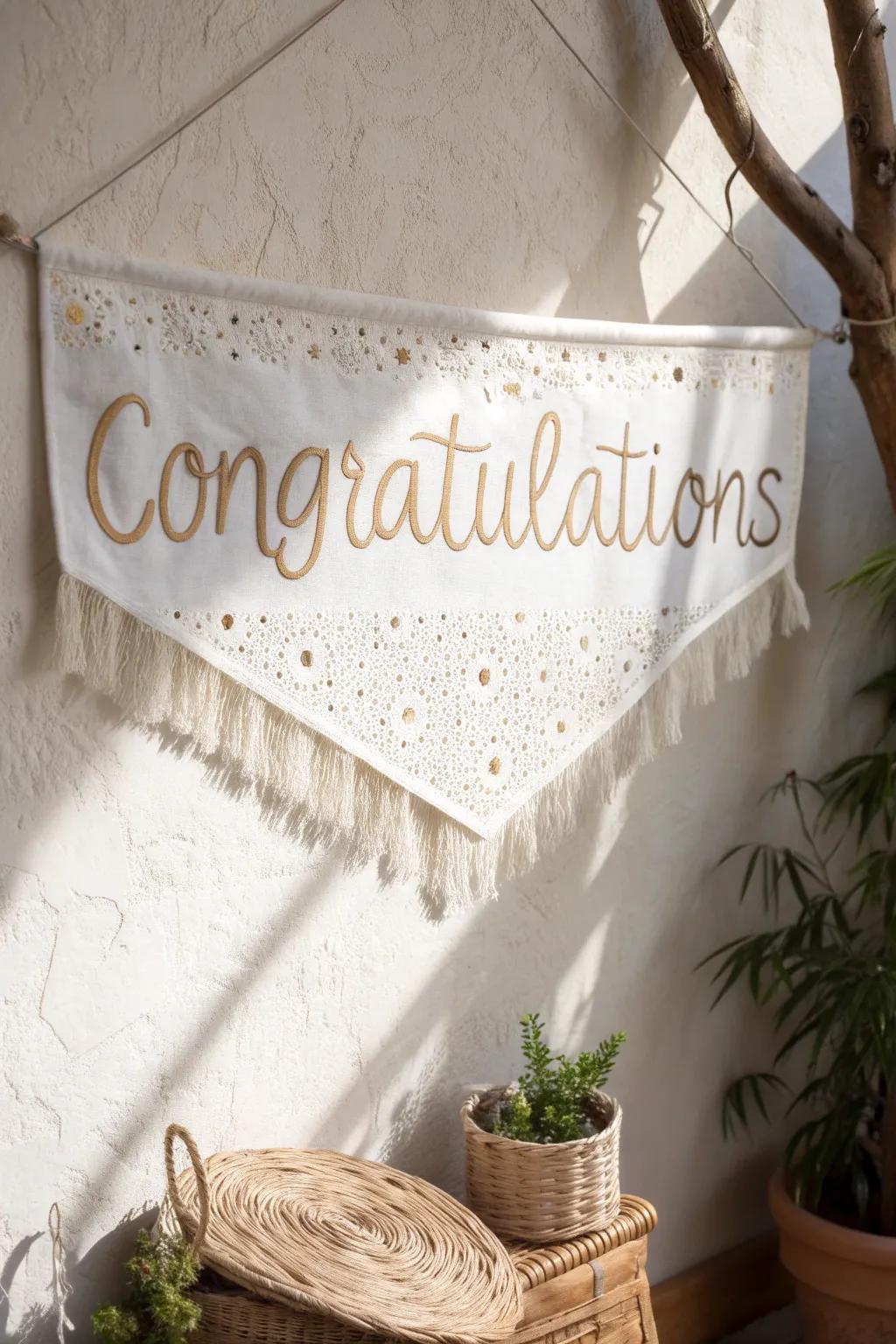 Celebrate with style: Create a stunning DIY 'Congratulations' banner using stencils for that perfect personal touch.