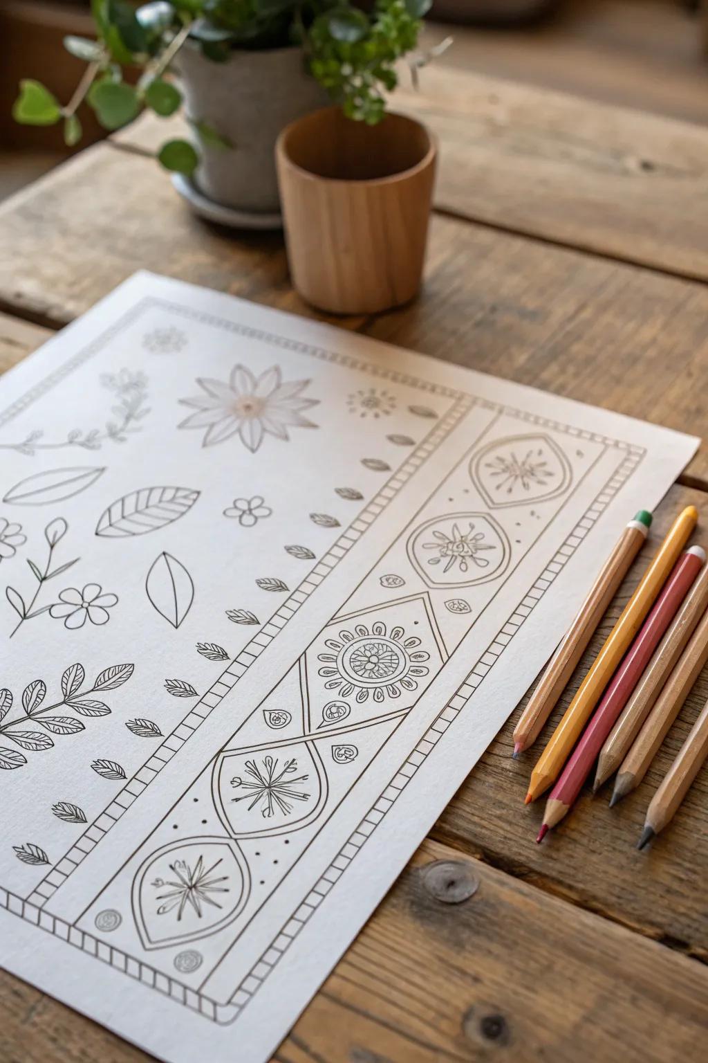 Unleash your creativity with minimalist coloring pages that invite a personal touch.