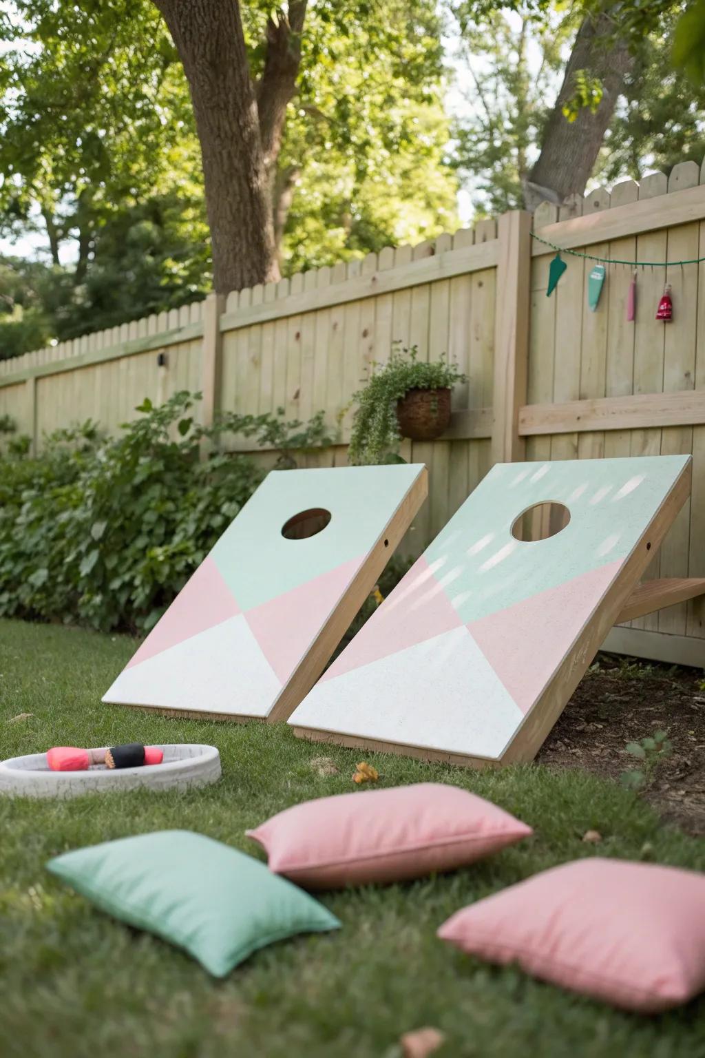 Elevate your outdoor fun with this chic, minimalist cardboard bean bag toss game. Perfect for adding a touch of playfulness to any gathering!
