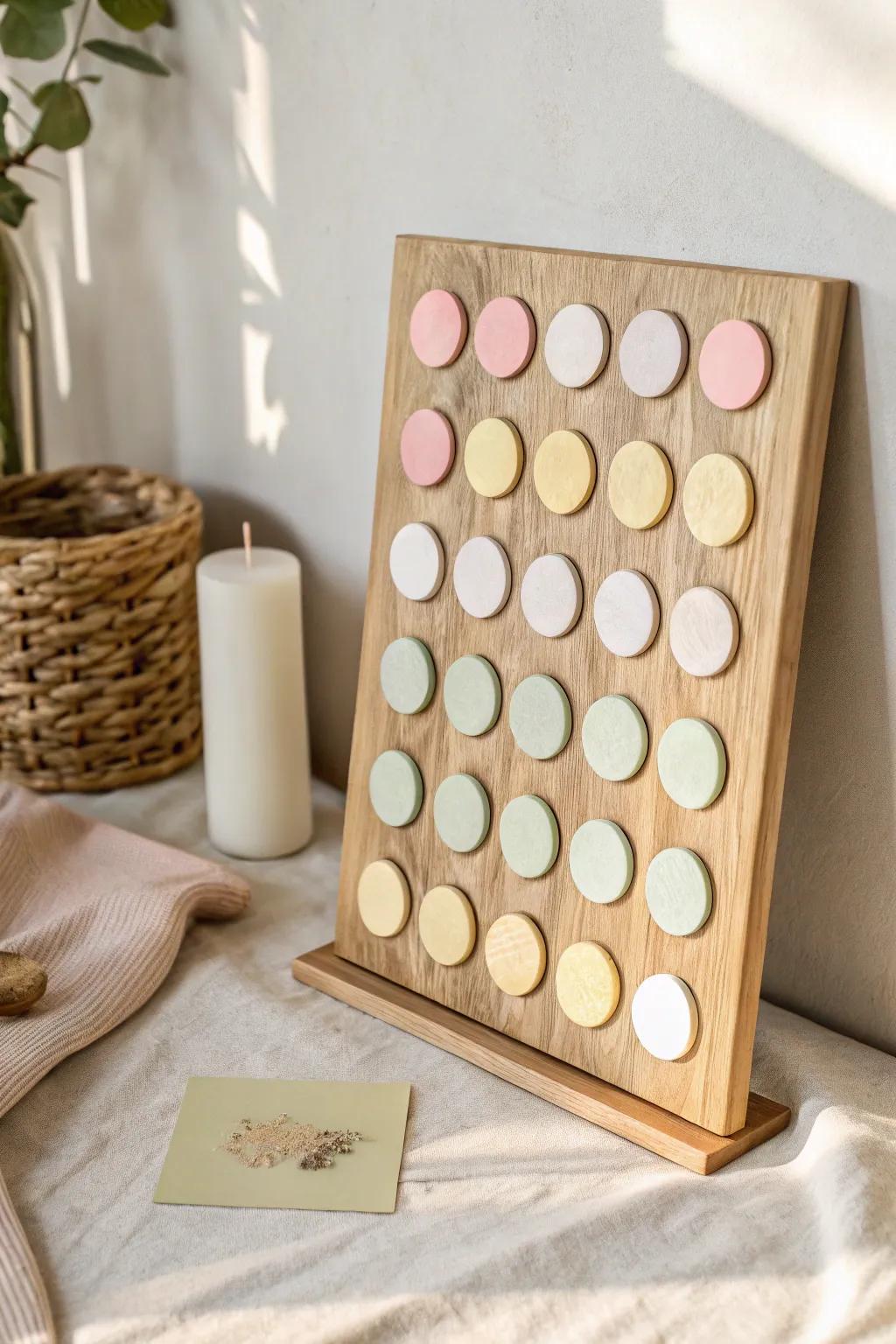 Add a touch of strategic fun to your event with this beautifully crafted, color-coded punch board!