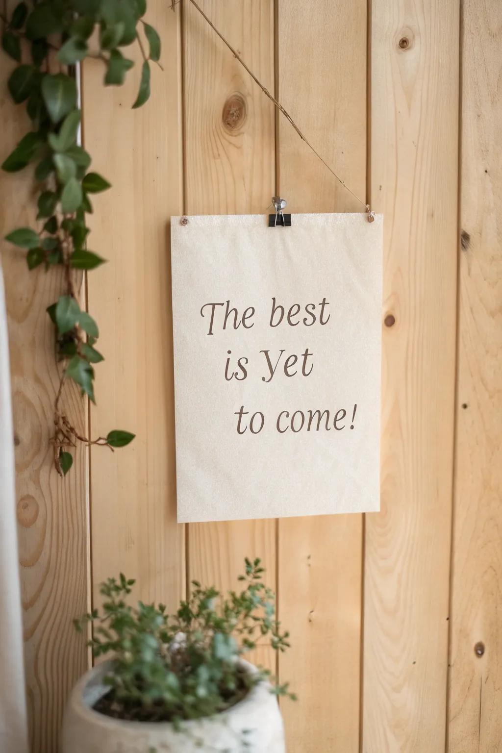 Embrace optimism with Scandinavian simplicity: 'The best is yet to come!'