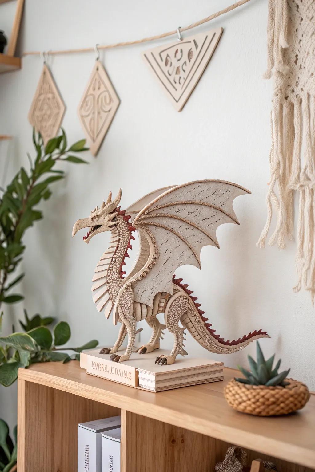 Unlock your imagination with this enchanting dragon puzzle, adding a mythical touch to minimalist decor.