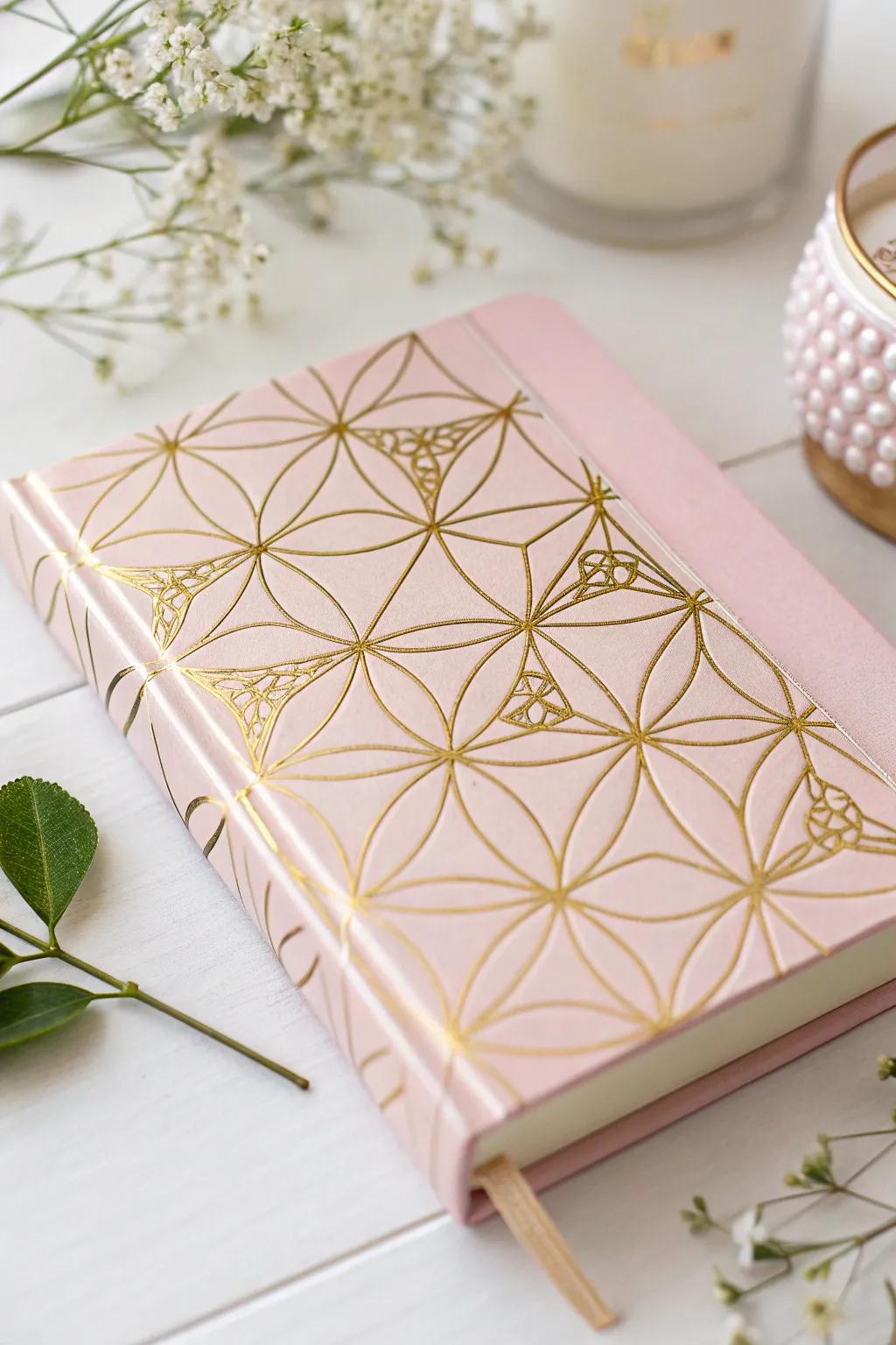 Elevate your Bible with elegant geometric patterns for a modern and feminine touch.