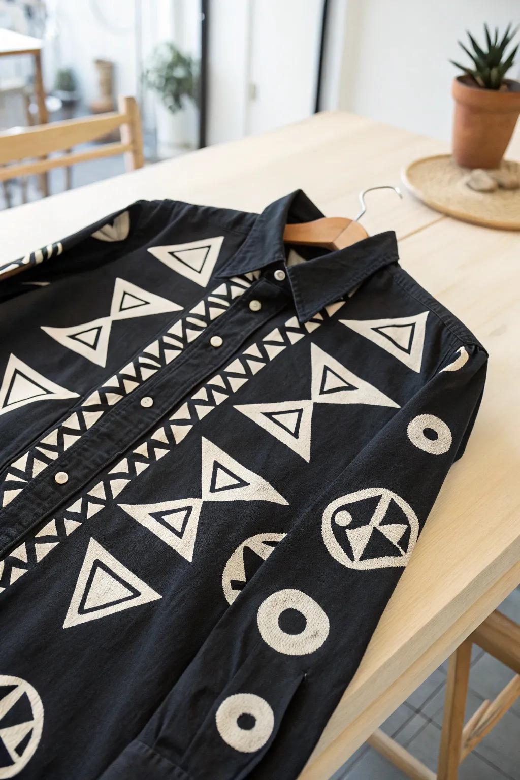 Transform your wardrobe with minimalist geometric bleach dye designs.