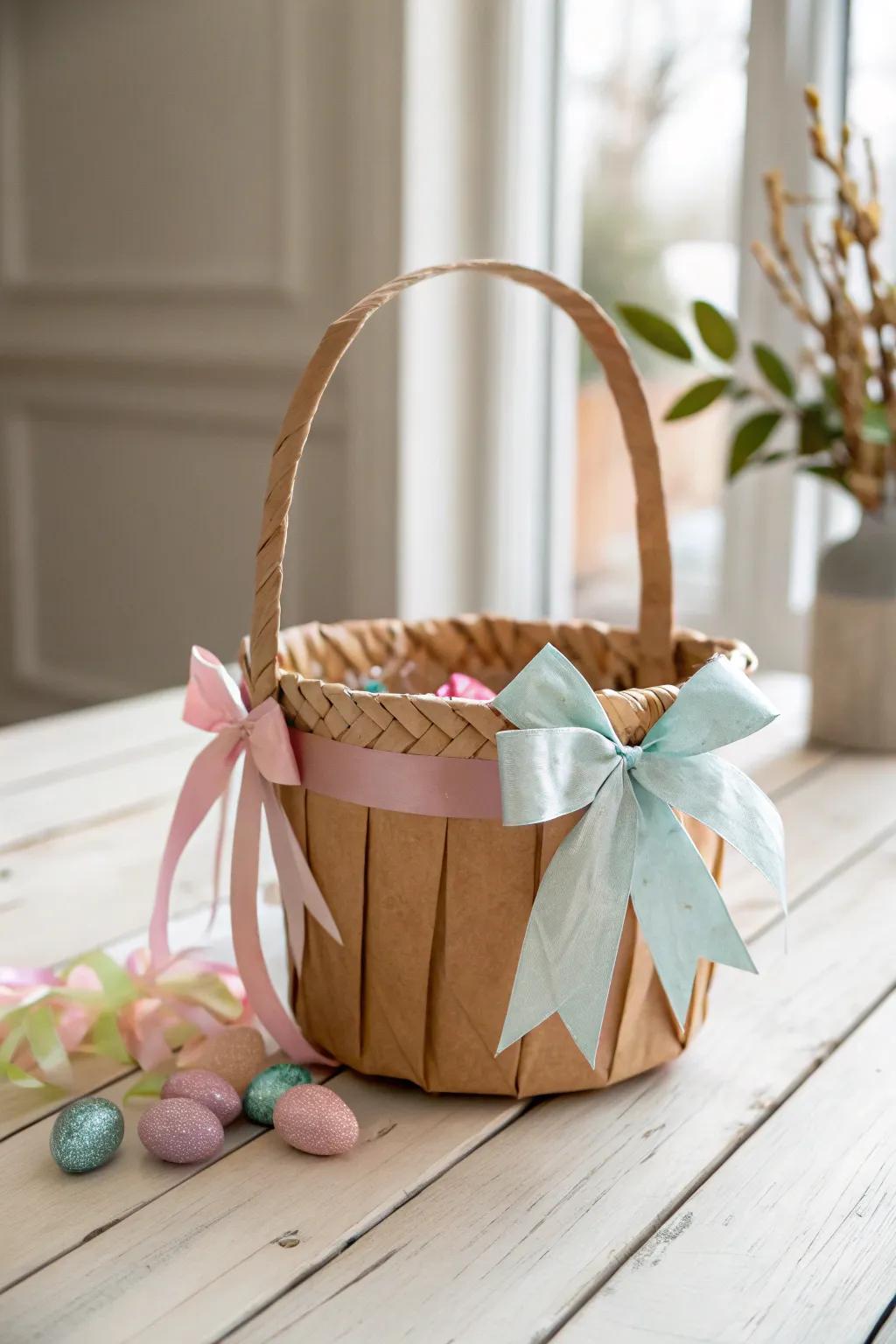 Elevate your Easter decor with a touch of elegance and simplicity. Discover the charm of handcrafted beauty with ribbons and bows!