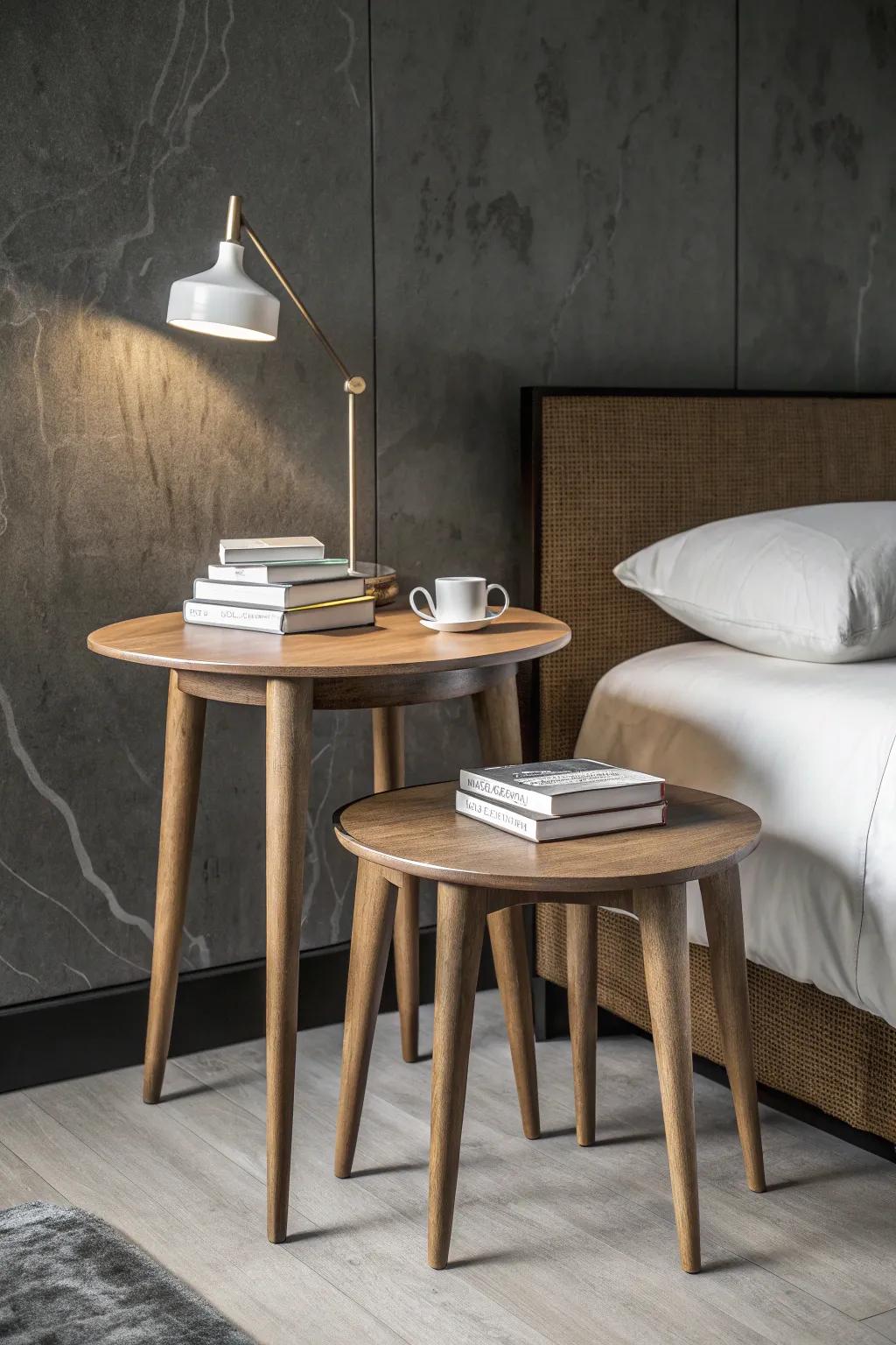 Elevate your bedroom style with versatile nesting tables—where flexibility meets modern elegance.