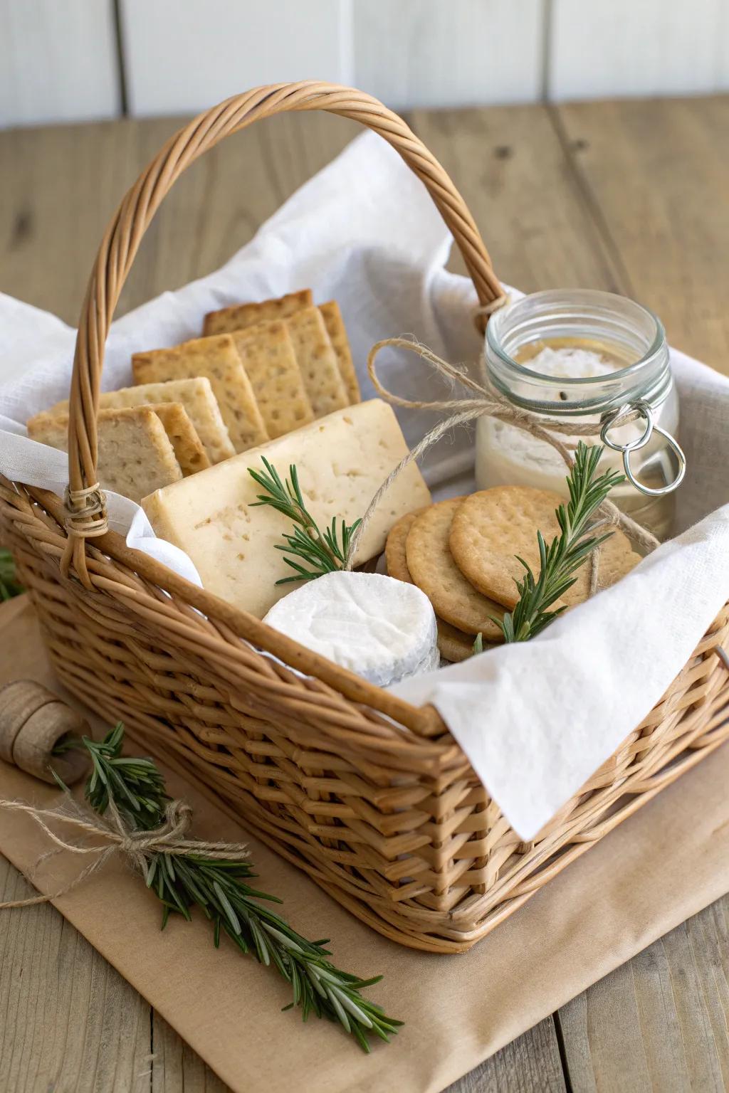 Elevate your gift-giving with a touch of gourmet elegance. Perfectly wrapped artisanal delights for a taste of natural beauty. 🌿🧀✨