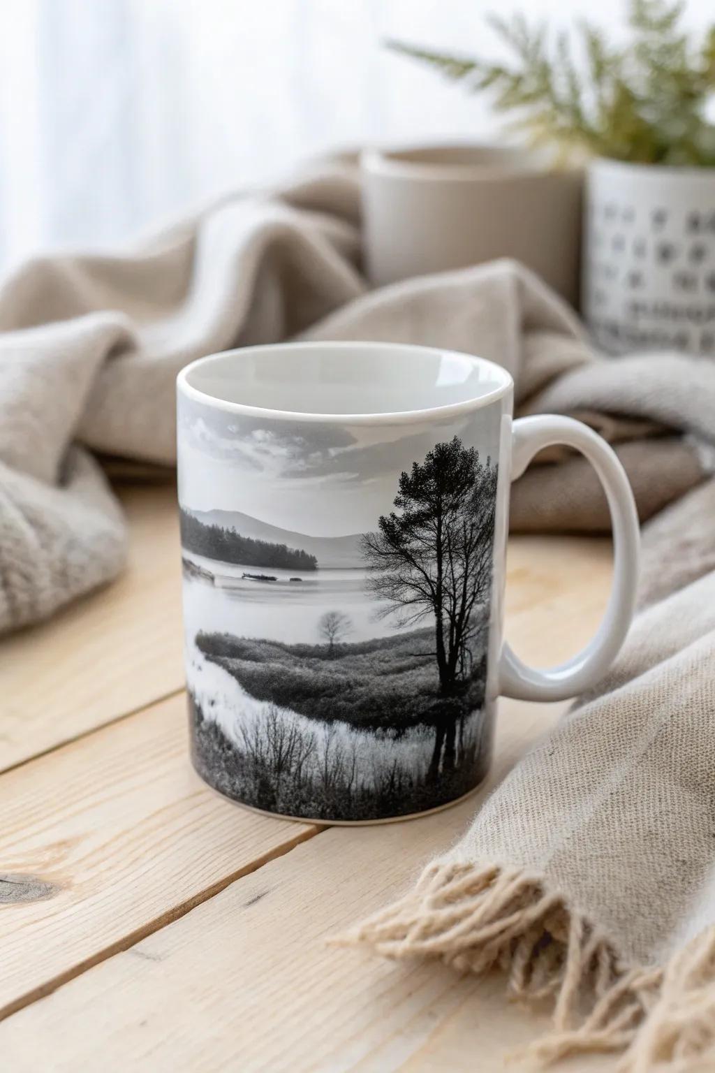 Elevate your mornings with this black-and-white elegance. A monochrome masterpiece for your kitchen.