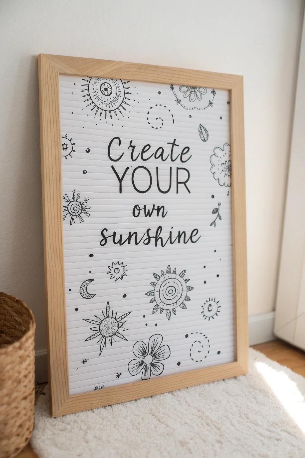 Turn words into art with doodles and quotes! Bring minimalist elegance and boho charm to your space. #DoodleDelight #MinimalistBeauty