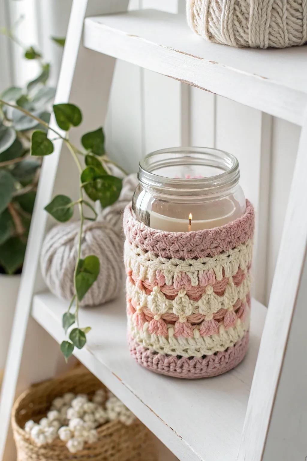 Elevate your space with handmade elegance: Crochet cozies that blend Scandinavian simplicity with boho charm.