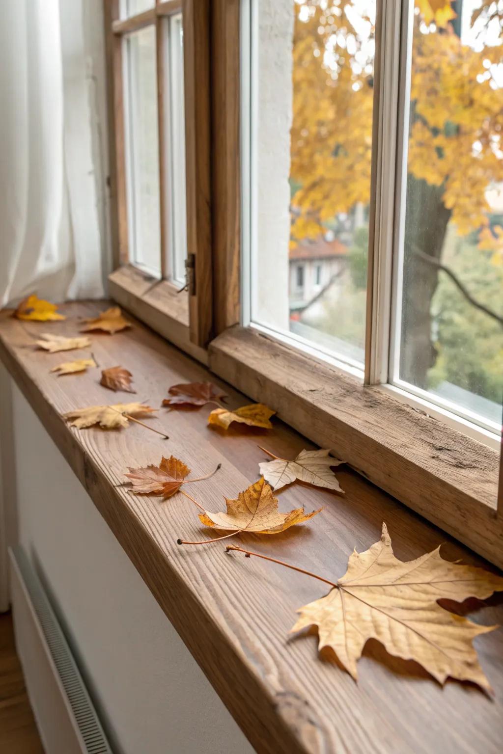 Embrace the changing seasons with a touch of nature on your window sill.